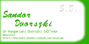 sandor dvorszki business card